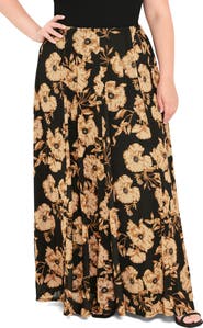FLYING TOMATO Floral Mesh Maxi Skirt