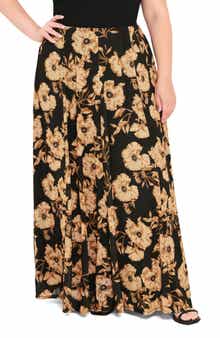 Floral Mesh Maxi Skirt