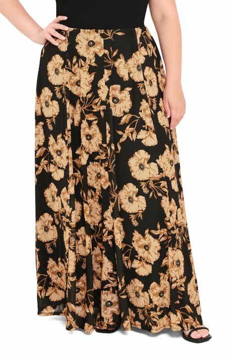 Floral Mesh Maxi Skirt