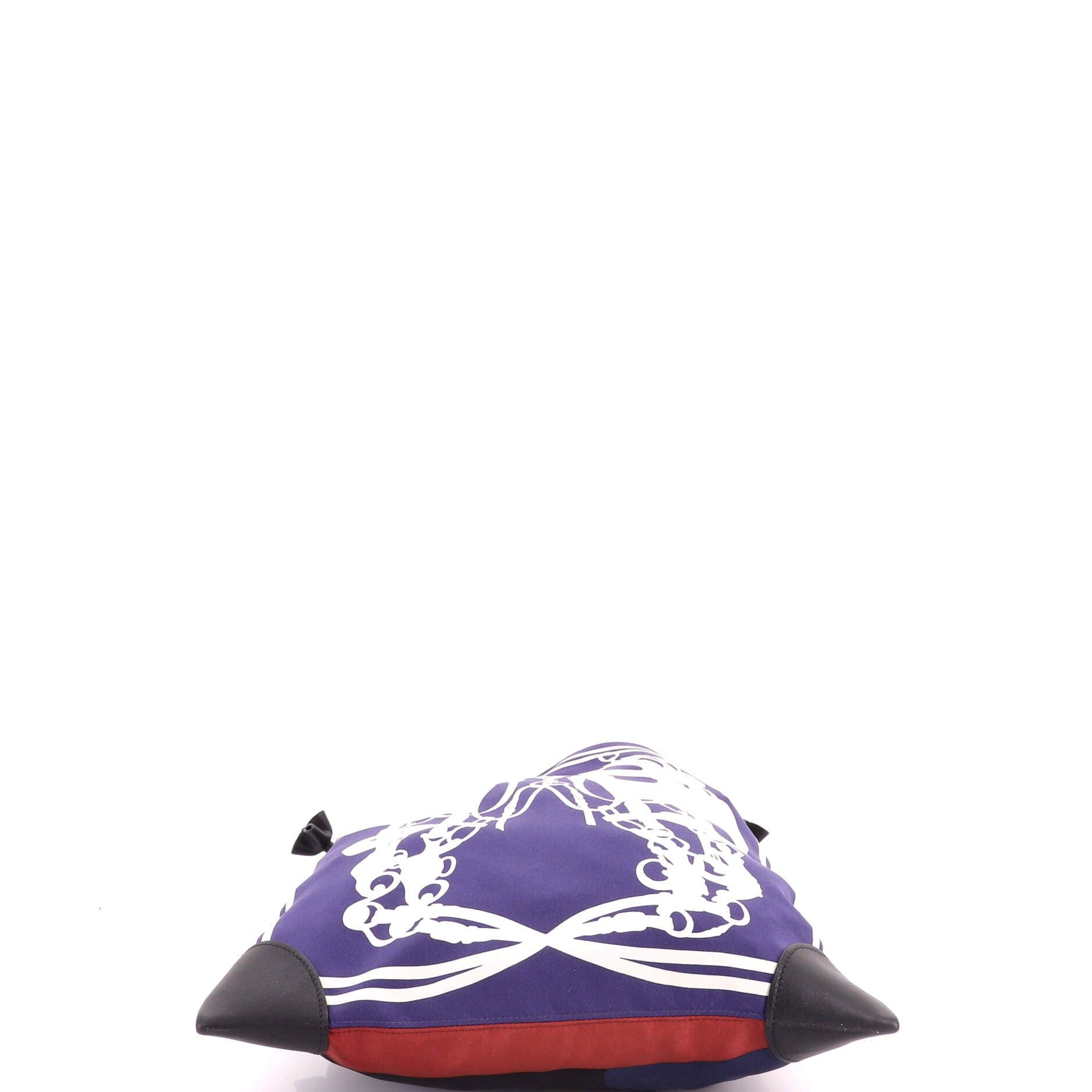 Silky City Bag Printed Silk and Leather PM, Alternate, color, Blue
