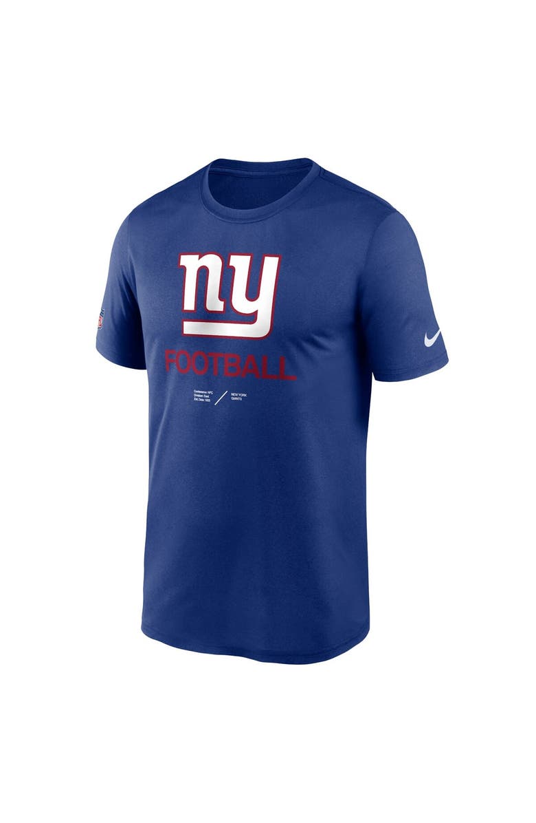 Nike Men's Nike Royal New York Giants Sideline Infograph Performance T-Shirt, Alternate, color, 