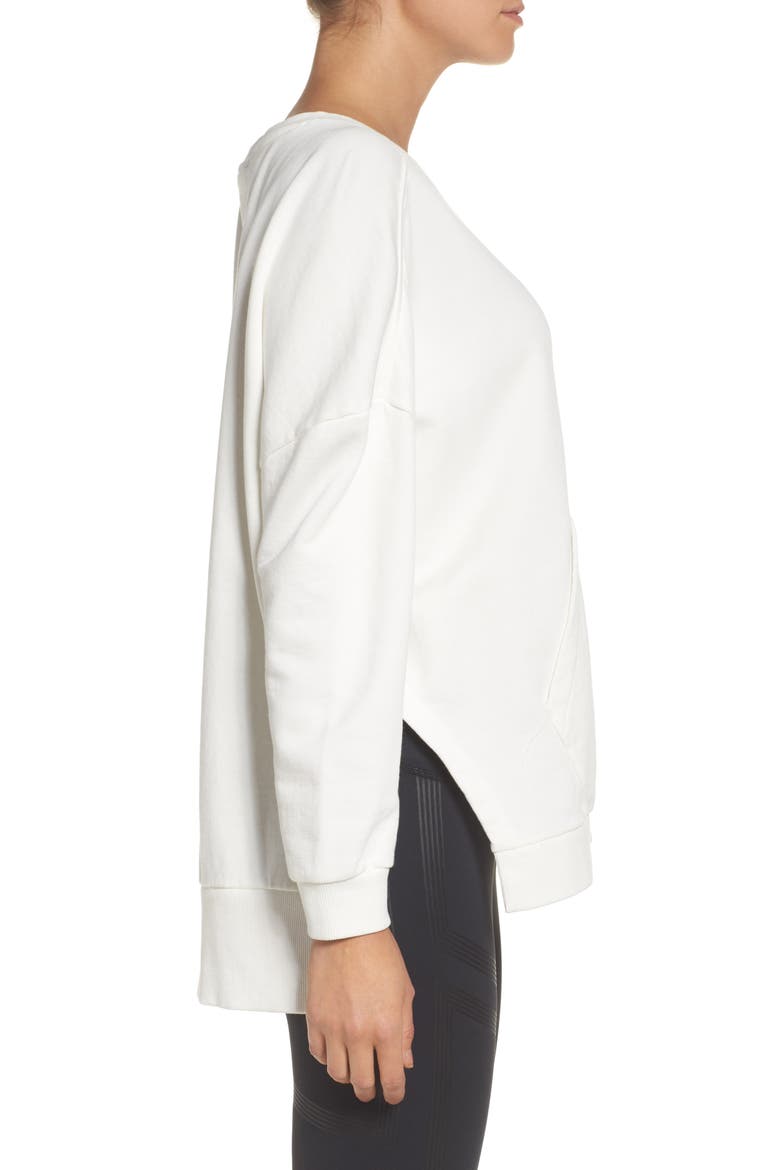 Favorite Oversize Crew Sweatshirt, Alternate, color, CHALK/ GREY