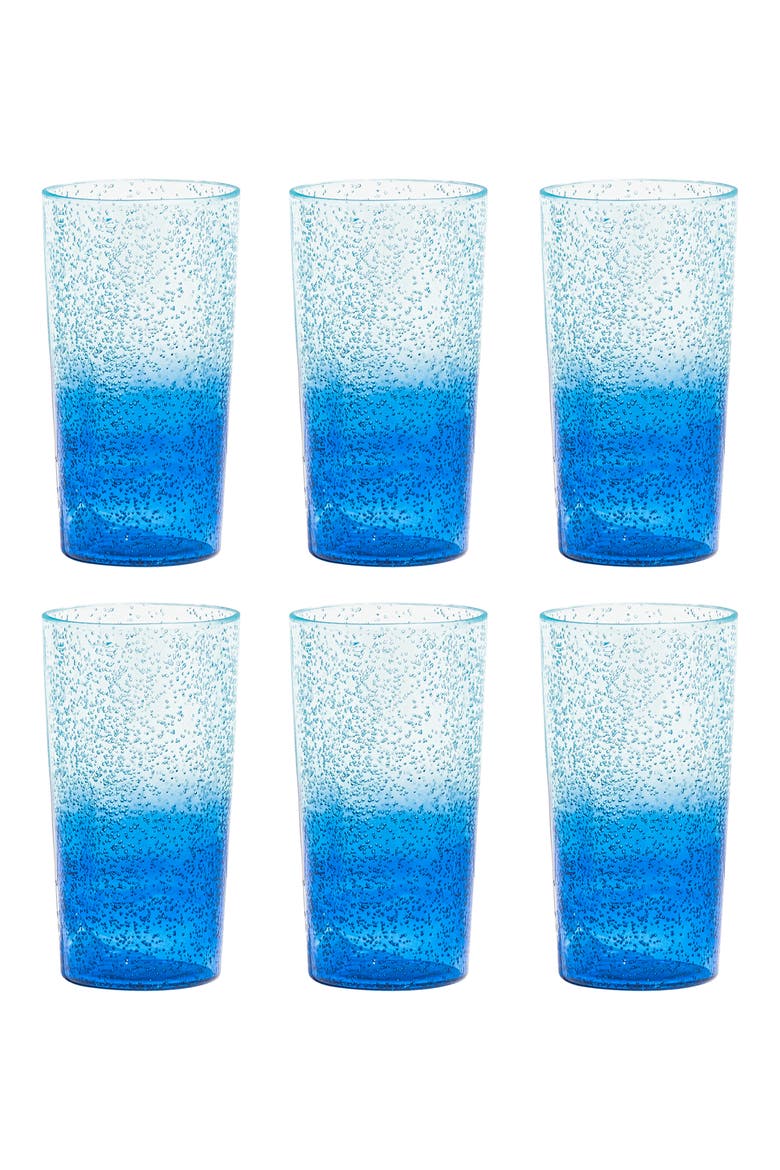 Oceanic Ombré Set of Six 23-Ounce Tumblers, Main, color, BLUE