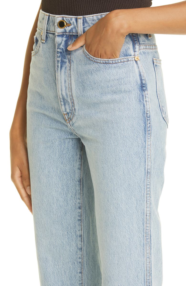 Khaite High Waist Crop Jeans, Alternate, color,