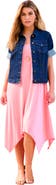 Roaman's Plus Size Short Sleeve Stretch Denim Jacket