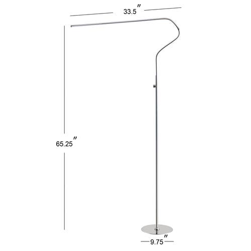 Jonathan Y Julian 65.25" Integrated Led Metal Floor Lamp In Chrome