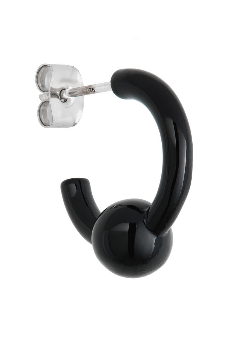 Sam Laquered Hoop Earrings, Alternate, color, BLACK