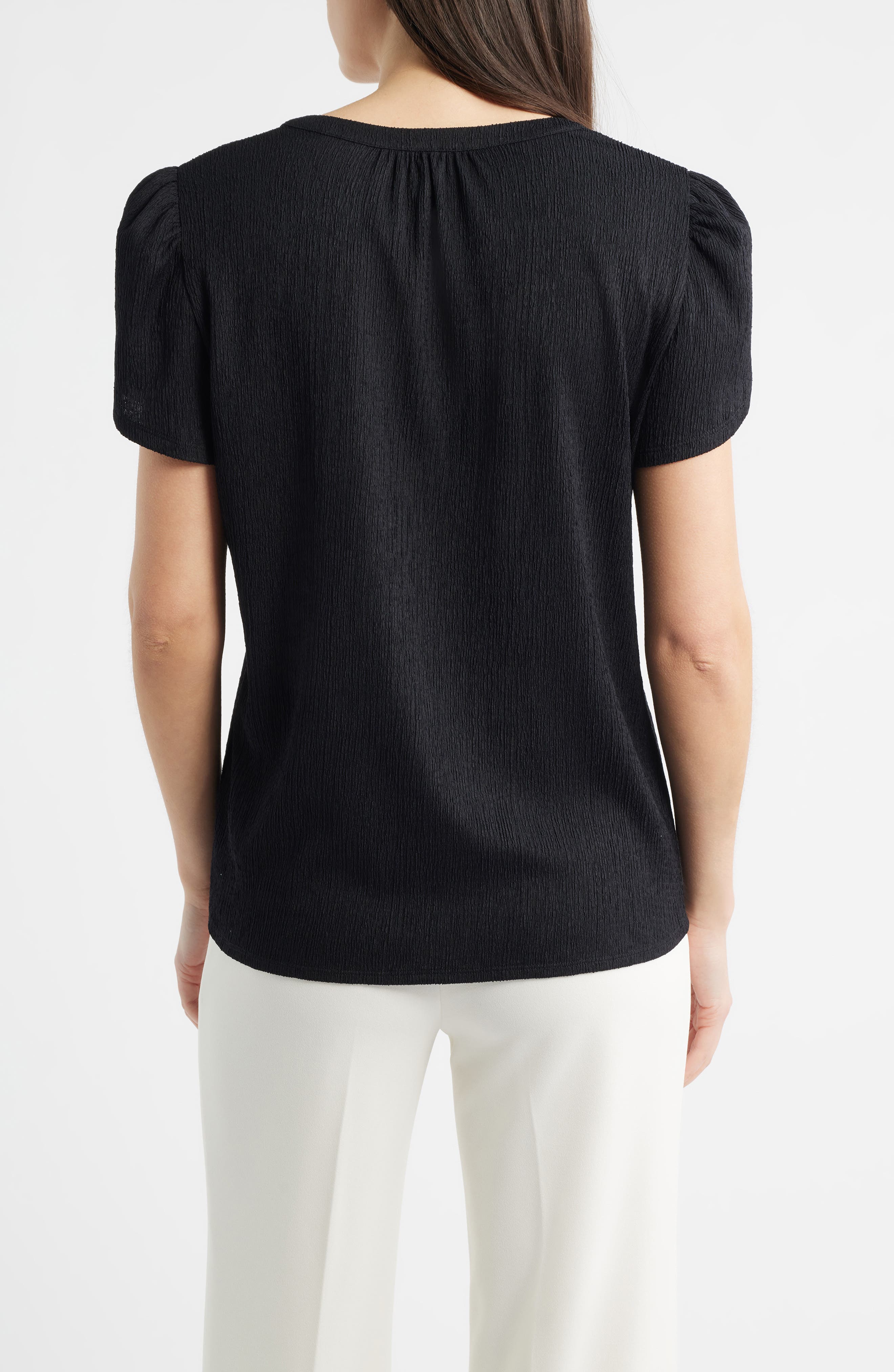 Tulip Sleeve Ridge Knit Top - image 2