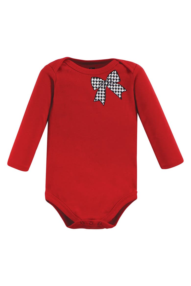 Essential All-Cotton Long-Sleeve Bodysuit Triple Pack, Alternate, color, Winter Bows 3-Pack