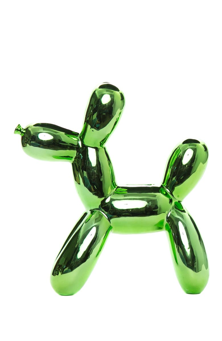 INTERIOR ILLUSIONS Plus Green Balloon Dog Bank, Main, color, Green