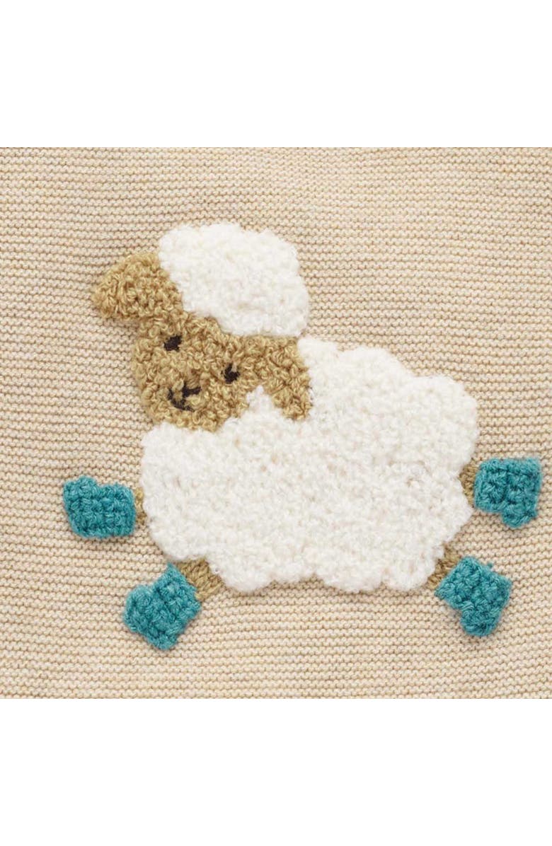 Purebaby On The Farm Knit Sweater, Alternate, color, Almond Melange Wheat Sheep