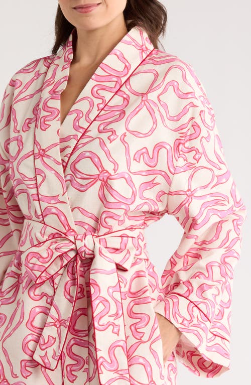 Kilo Brava Print Cotton Robe In Pink