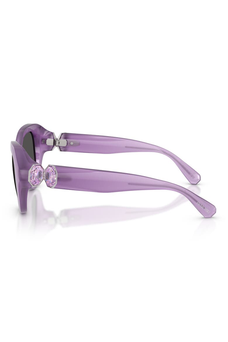 50mm Small Round Sunglasses, Alternate, color, MILKY LILAC / DARK GREY