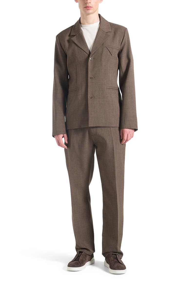 Joseph Regular Fit Hatched Tailored Trousers, Alternate, color, Light Brown
