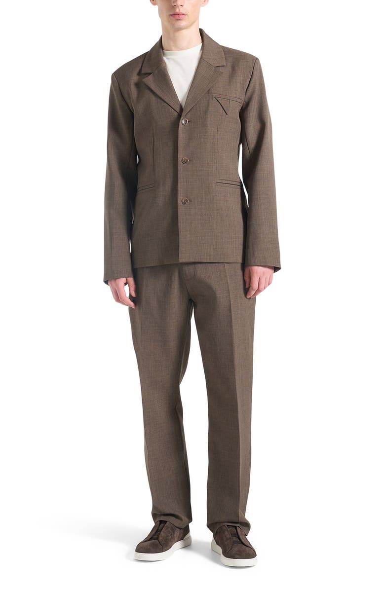 Manière De Voir Joseph Regular Fit Hatched Tailored Trousers, Alternate, color, Light Brown