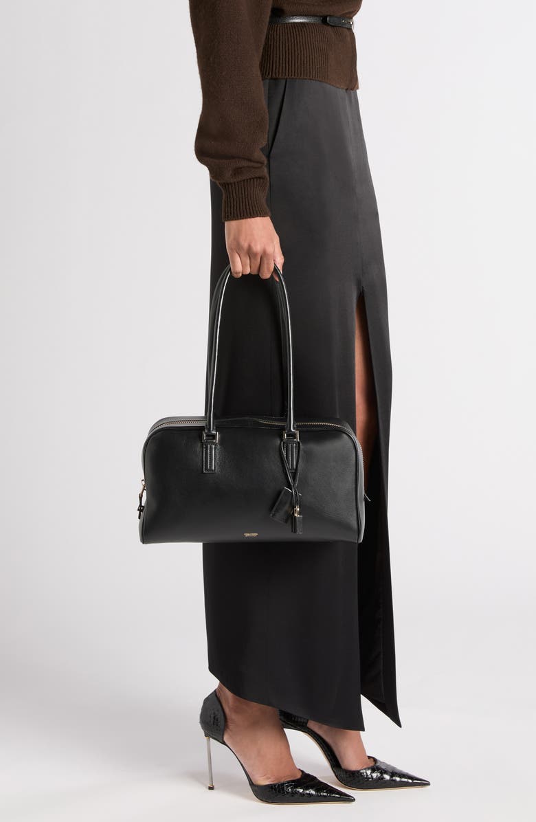 TOM FORD Small Leather Bowling Bag, Alternate, color, Black