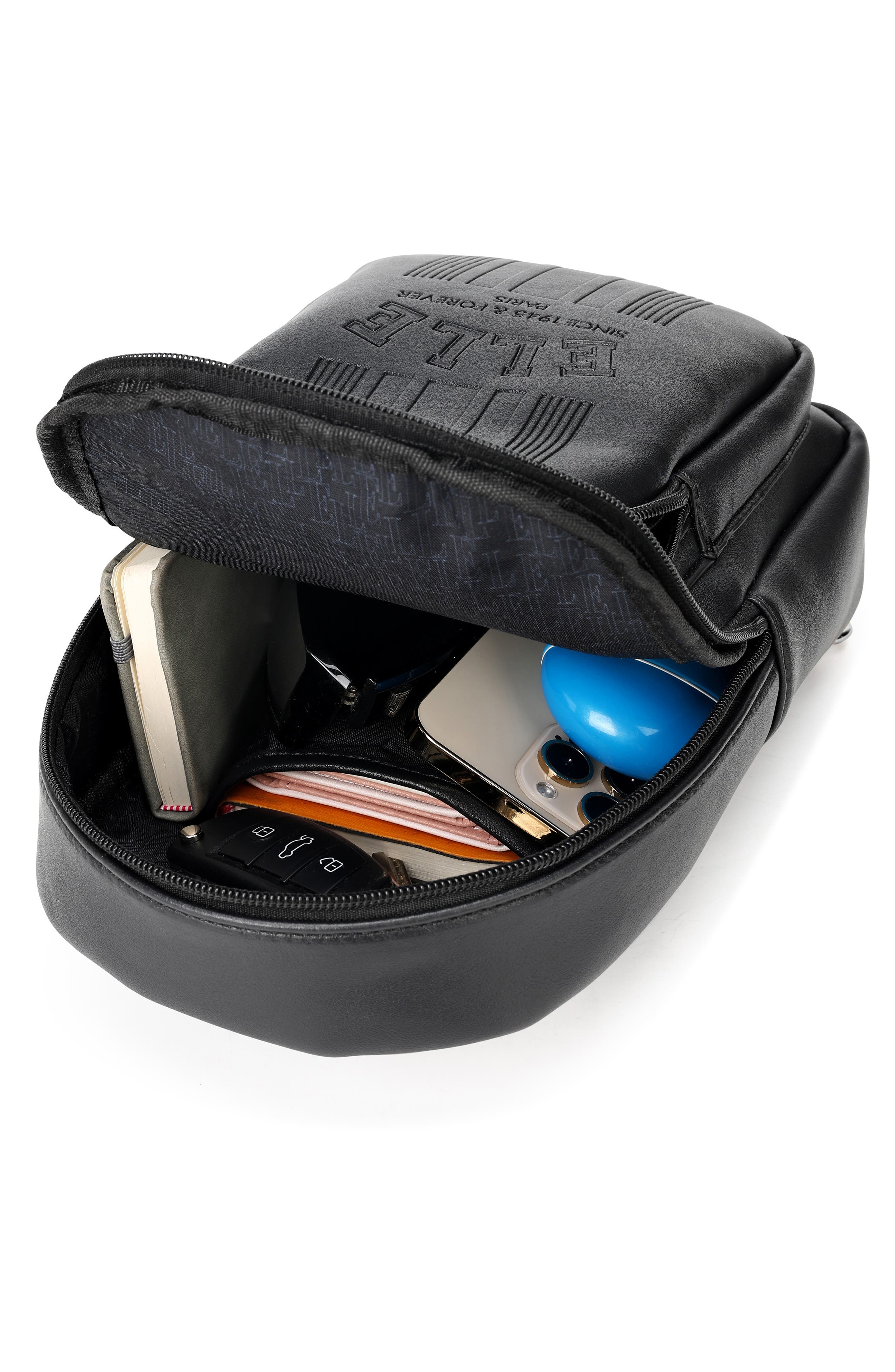 ELLE Roamer 2.8L Vegan Leather Chic Crossbody Bag, Alternate, color, Black