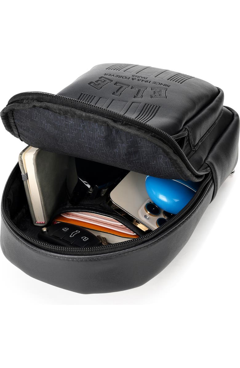 ELLE Roamer 2.8L Vegan Leather Chic Crossbody Bag, Alternate, color, Black