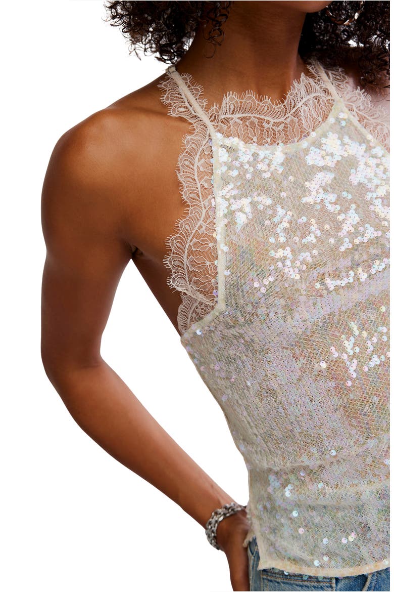 Take Me Away Sequin & Lace Tank, Alternate, color, ICICLE COMBO