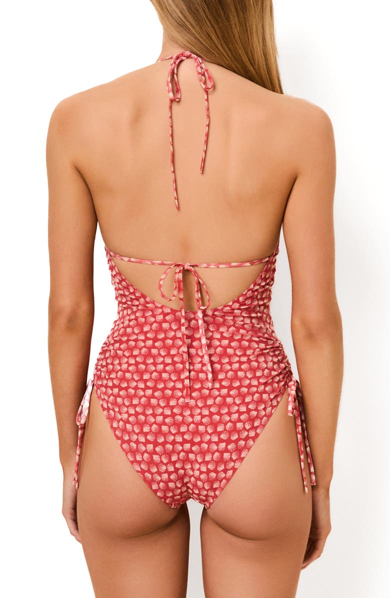 Solid & Striped Adina Ruched Side One-Piece Swimsuit, Alternate, color, Shell Print