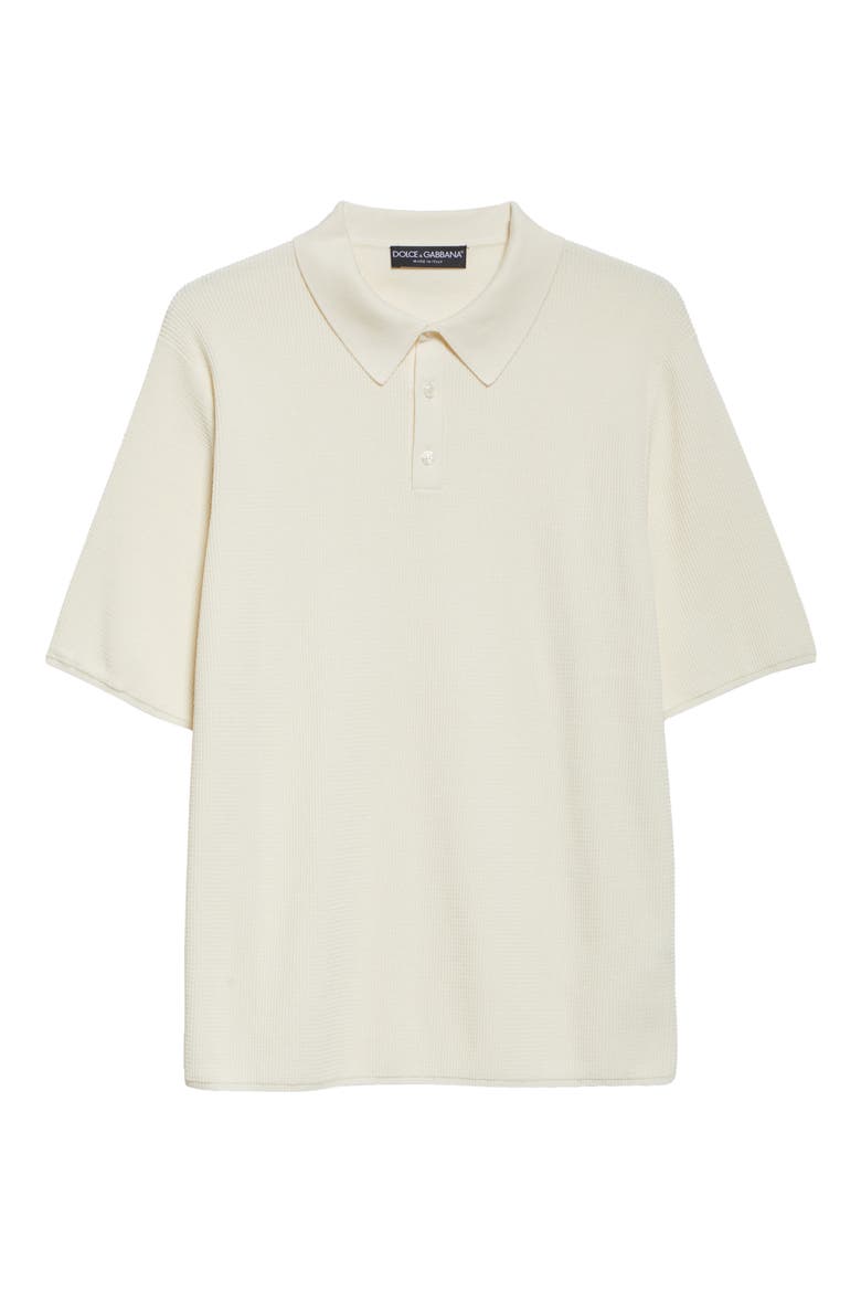 Cotton Knit Polo, Alternate, color, W0001 NATURAL WHITE