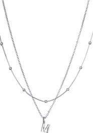 Adornia Initial Pendant Layered Chain Necklace