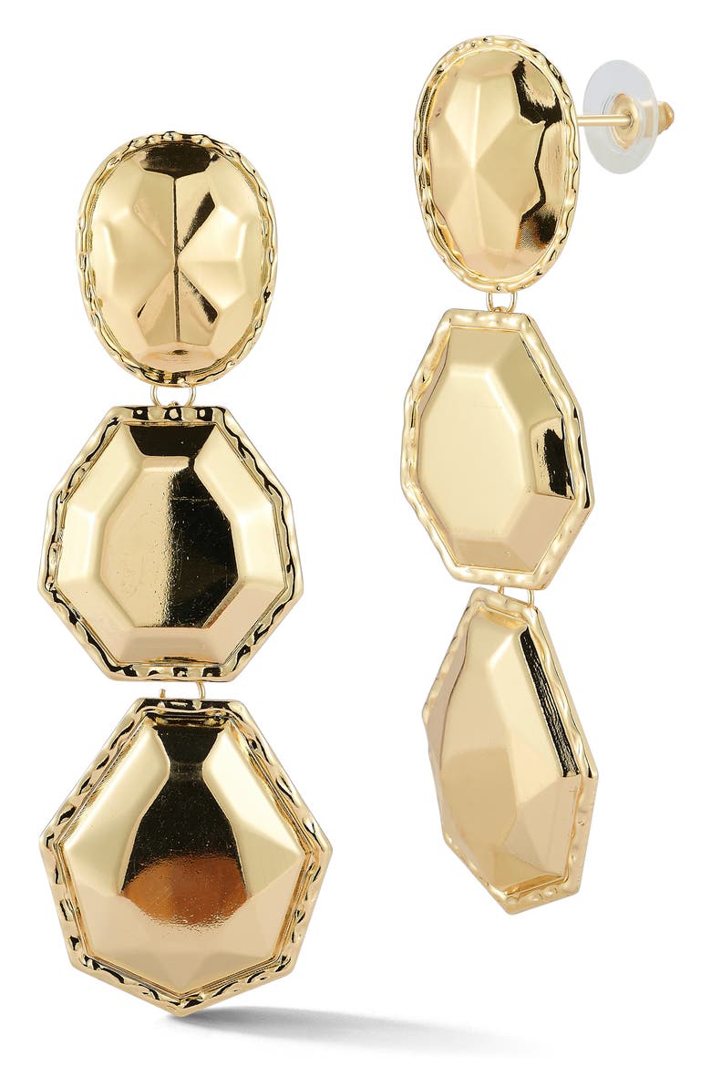 Geometric Drop Earrings, Main, color, GOLD