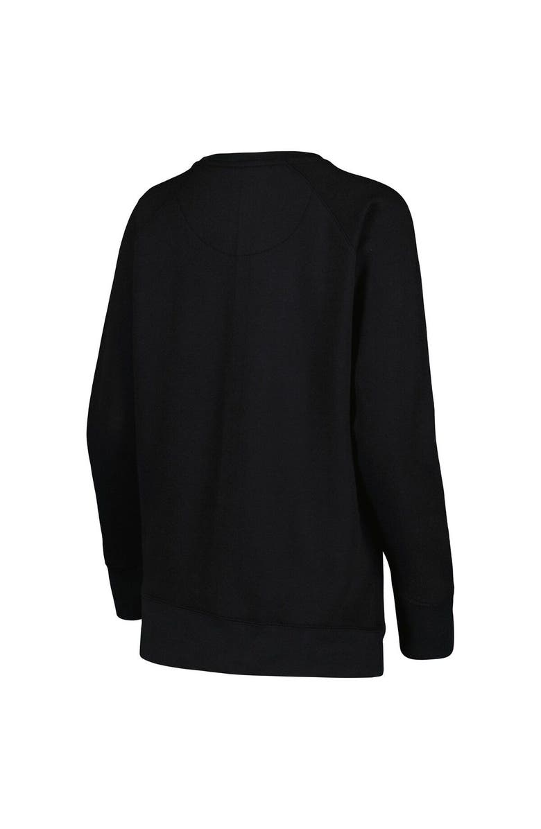 PRESSBOX Women's Pressbox Black Purdue Boilermakers Steamboat Animal Print Raglan Pullover Sweatshirt, Alternate, color, 