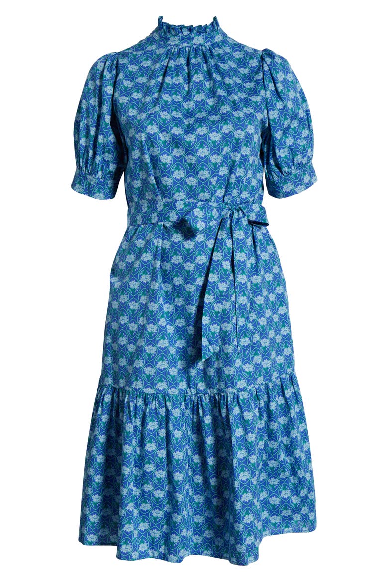 Giles Driftwood Floral Cotton Shirtdress, Alternate, color, BLUE/ GREEN