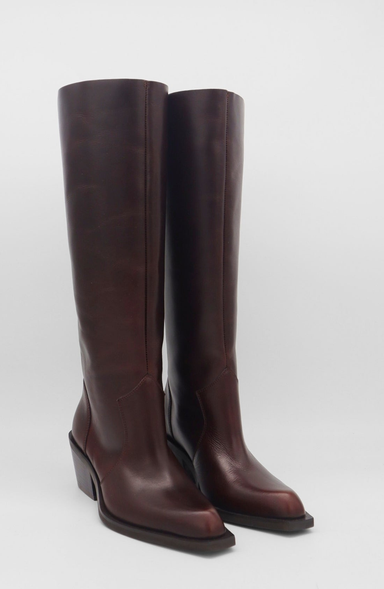STIVALI NEW YORK Runaway Knee-High Mahogany Leather Boots, Alternate, color, Mahogany