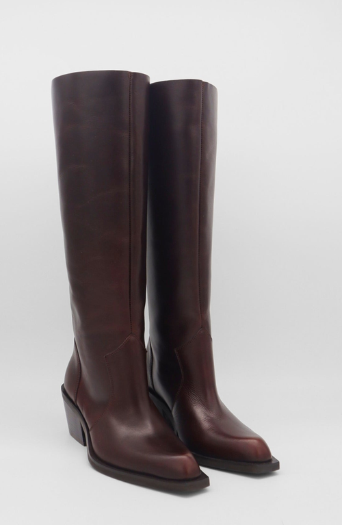 Stivali New York Runaway Knee-high Mahogany Leather Boots In Brown
