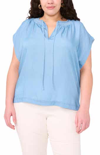 Chambray Peasant Top