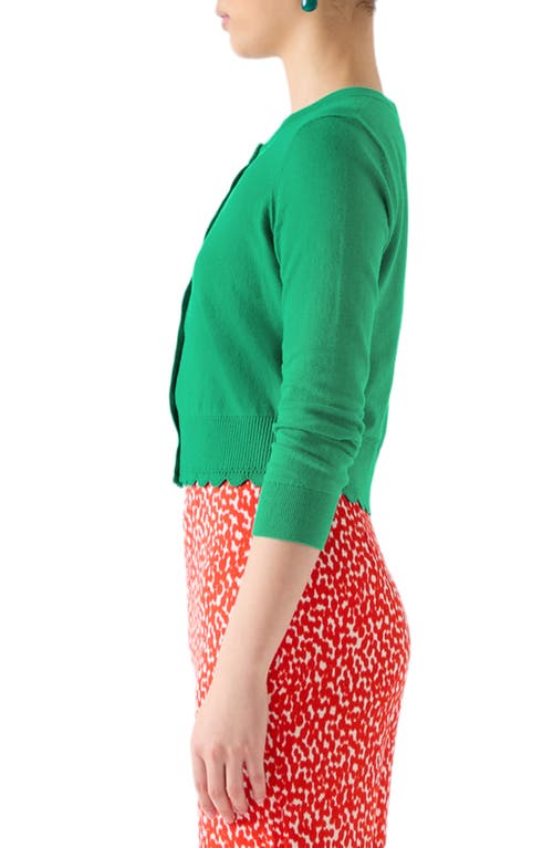 Lk Bennett Vanessa Crewneck Cardigan In Green