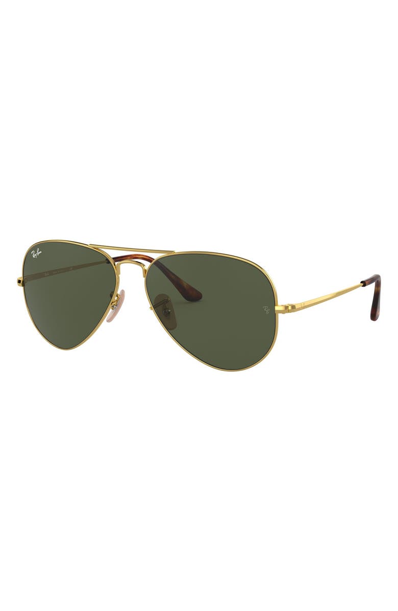 Ray-Ban Aviator Metal II 58mm Pilot Sunglasses, Alternate, color, Green