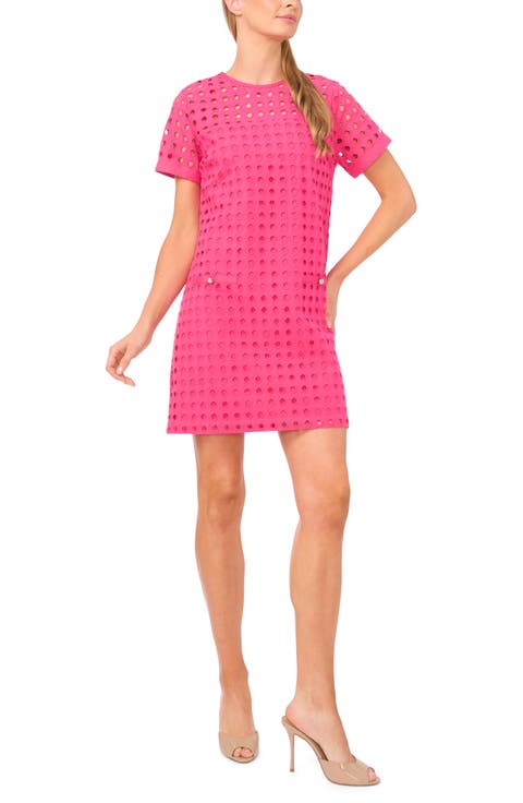 Circle Eyelet Shift Dress