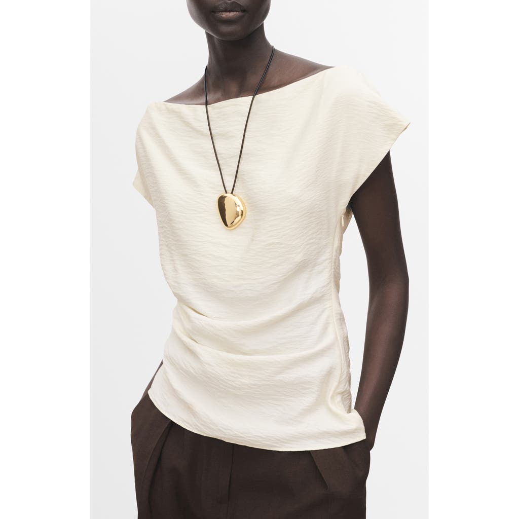 Mango Asymmetric One-shoulder Top In White