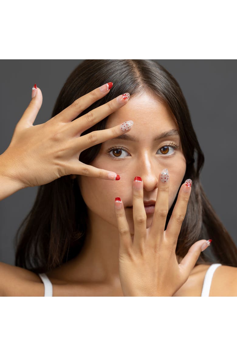 Cherry Kiss Luxury Handmade Press On Nails, Alternate, color, Red