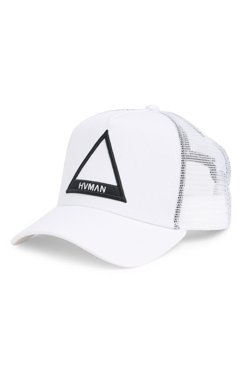 HVMAN Mesh Trucket Cap, Main, color, White