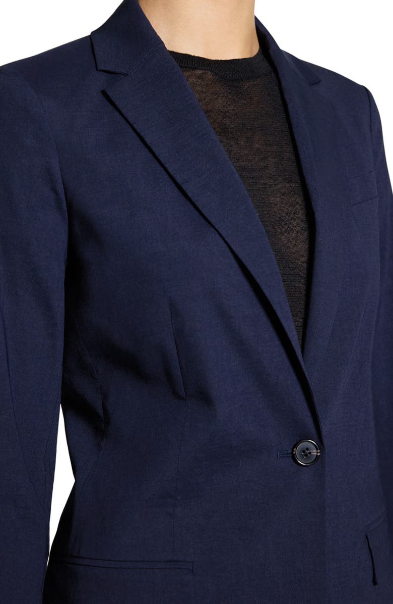 Theory Linen Blend Staple Blazer, Alternate, color, Midnight Navy
