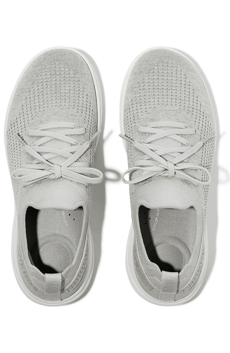 FitFlop Super-Q Knit Slip-On Laced Sneakers, Alternate, color, Arctic Grey/Silver