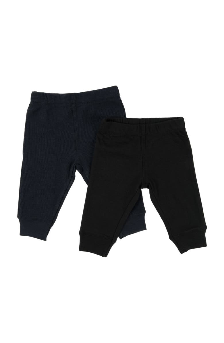 Leveret Baby Pants & Leggings Set, Navy Crawling Pant + Colored Legging, Main, color, Black