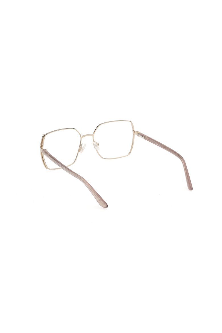 Geometric Metal Eyeglasses, Alternate, color, Beige