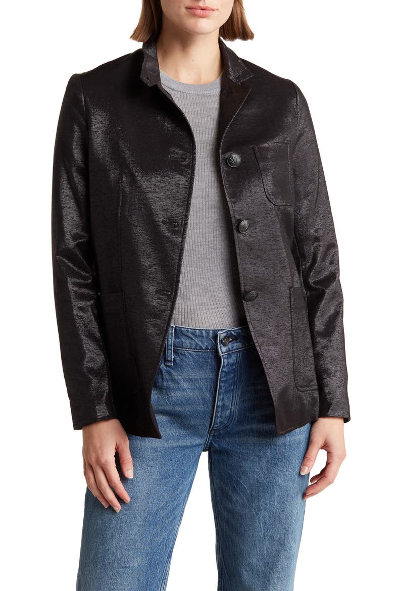 Sid Metallic Wool Blend Jacket, Main, color, BLACK