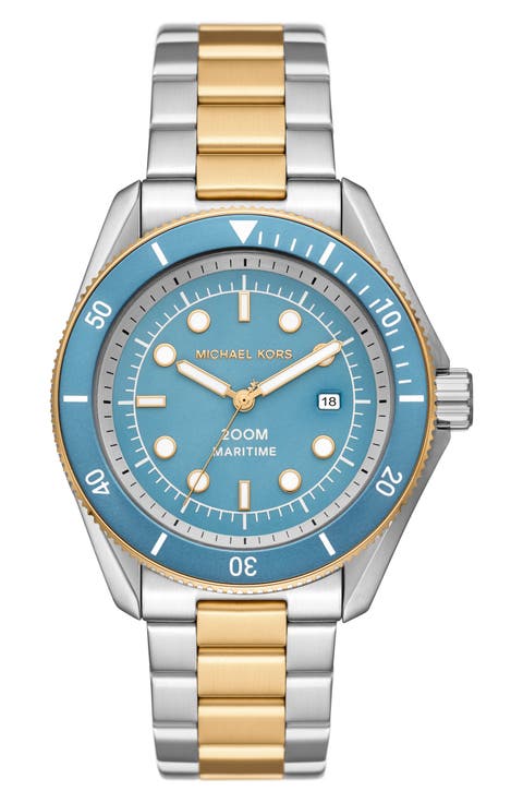 Maritime Quartz Stainless Steel Bracelet Watch, 42mm