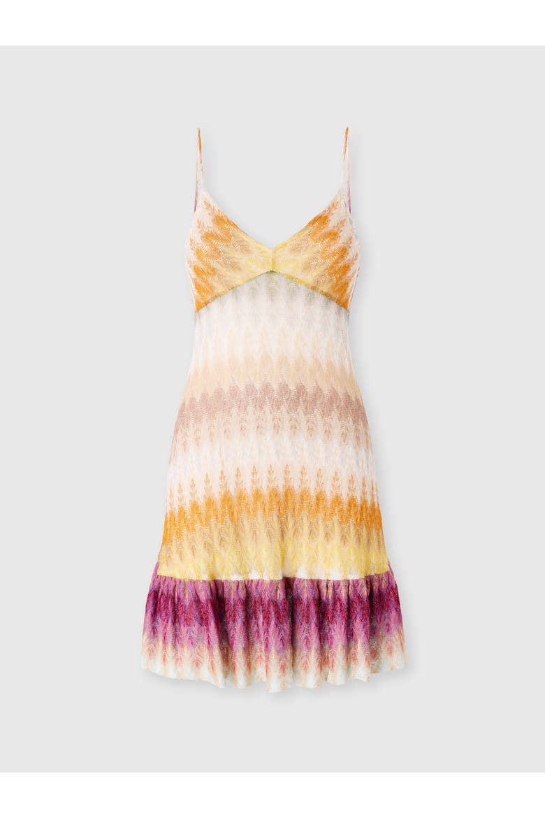 Mini Dress In Viscose With Lace Motif, Main, color, Multicoloured