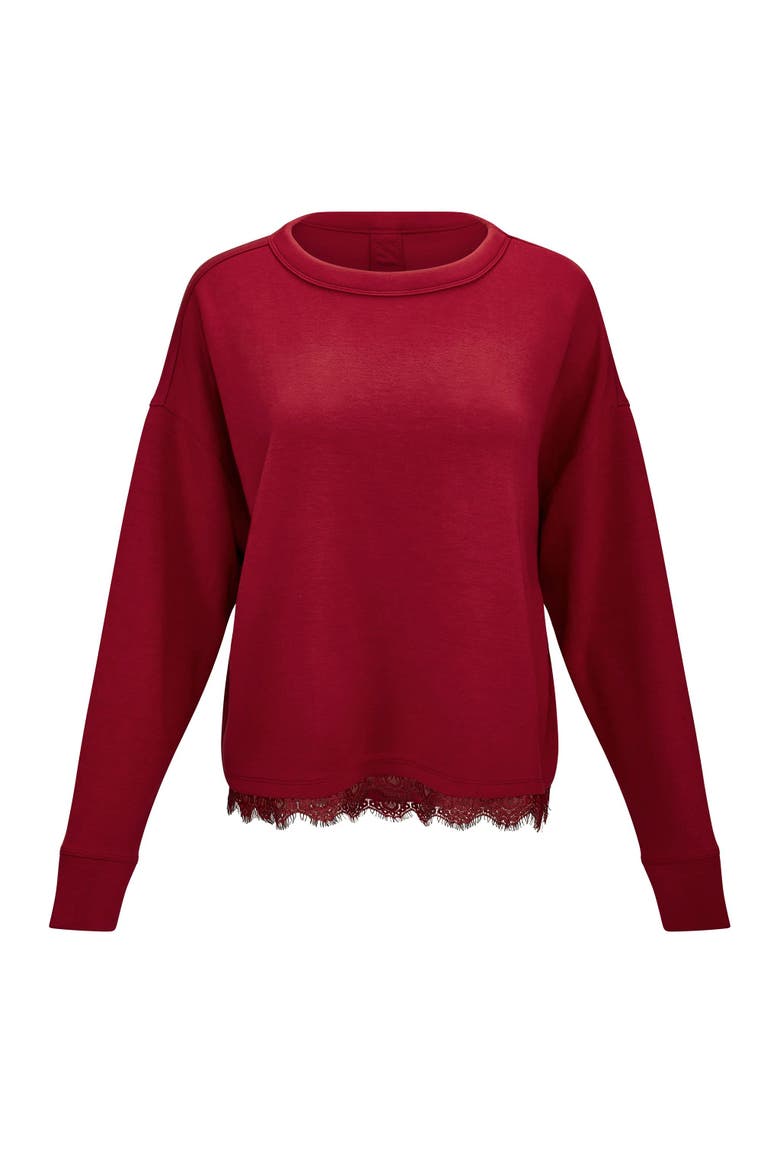 Alexandria Pullover Sweatshirt, Alternate, color, Dark red