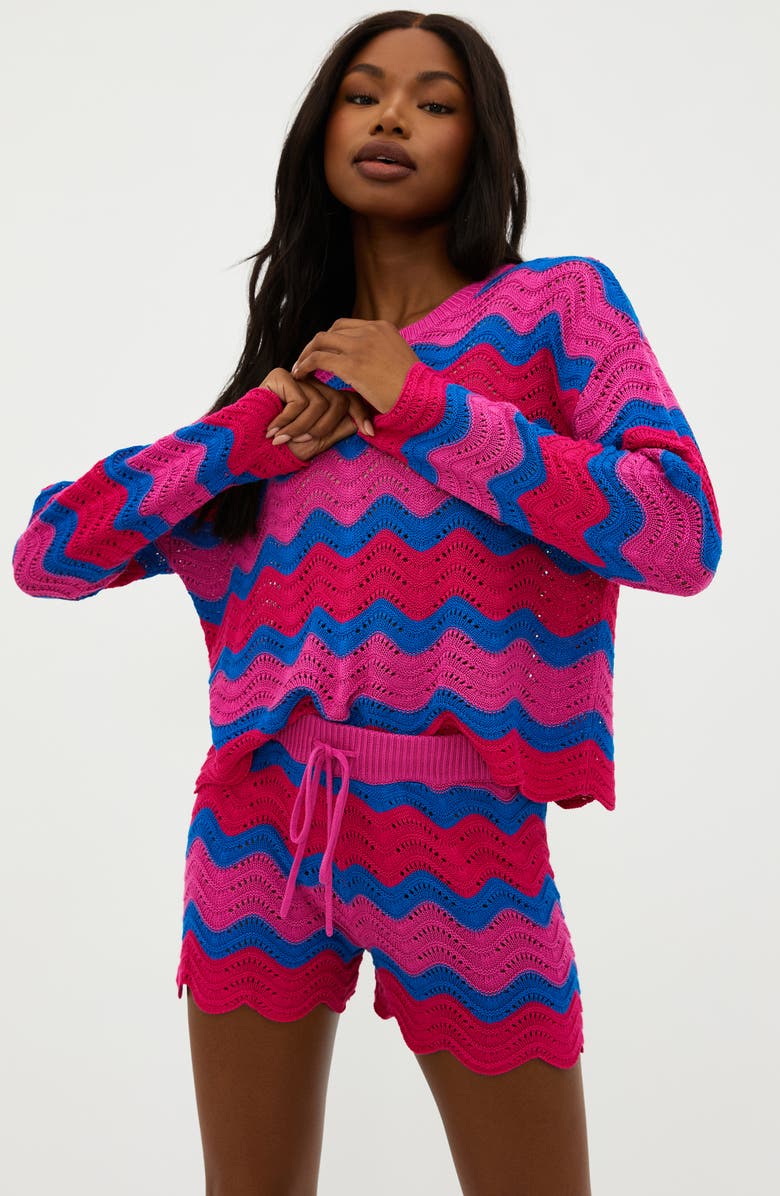 Beach Riot Beach Cover-Up Sweater, Alternate, color, Orchid Wave