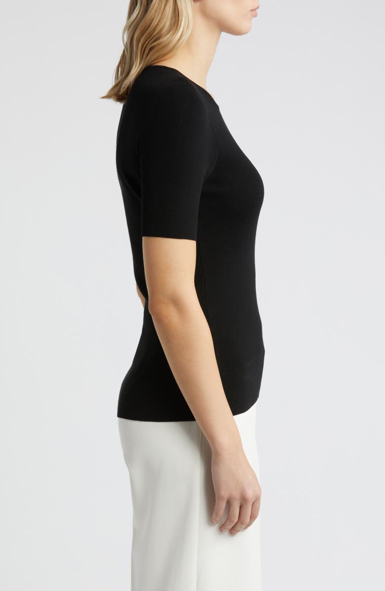 Tahari ASL Short Sleeve Sweater, Alternate, color, 