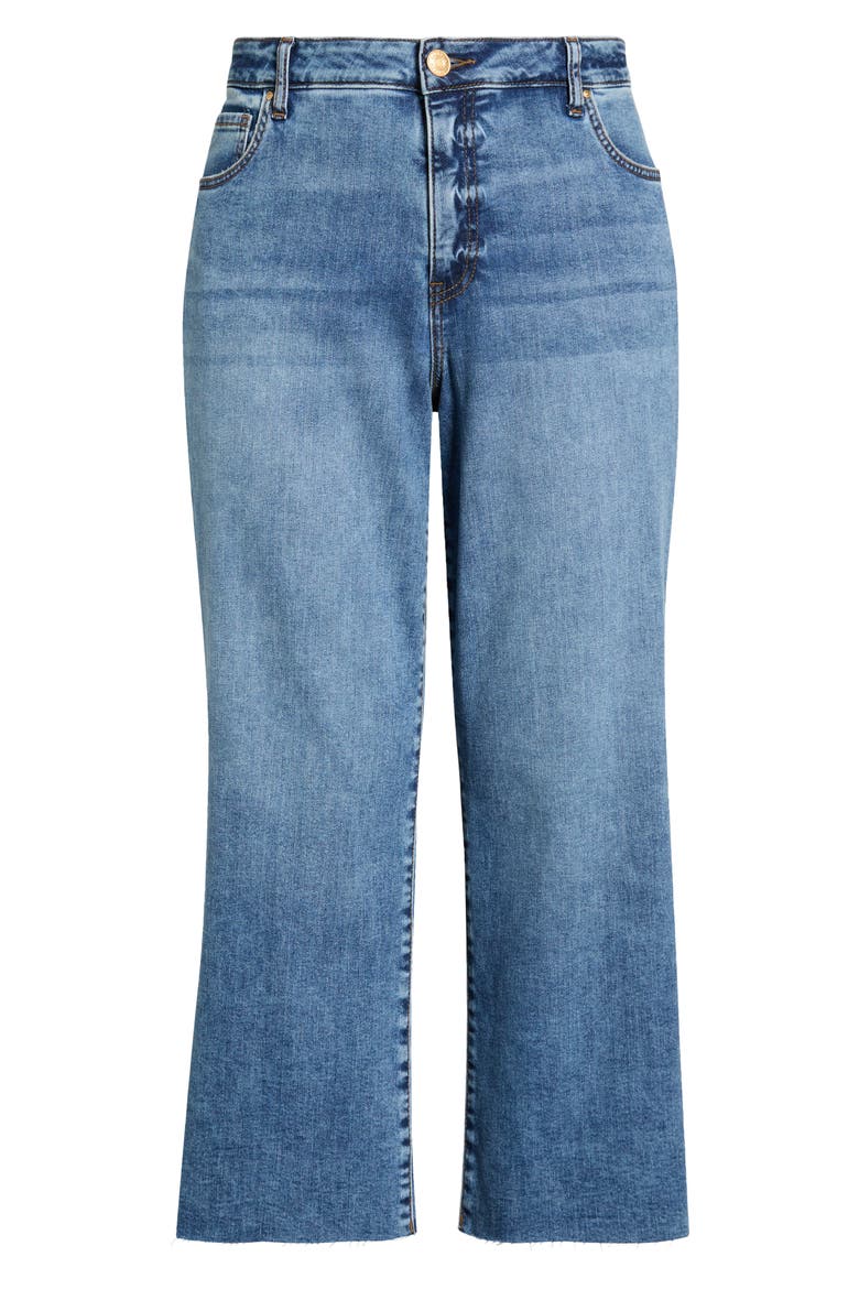 Raw Hem High Waist Ankle Wide Leg Jeans, Alternate, color, STAR