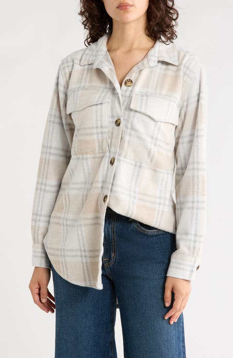 Taelyn Buffalo Plaid Oversize Button-Up Shirt